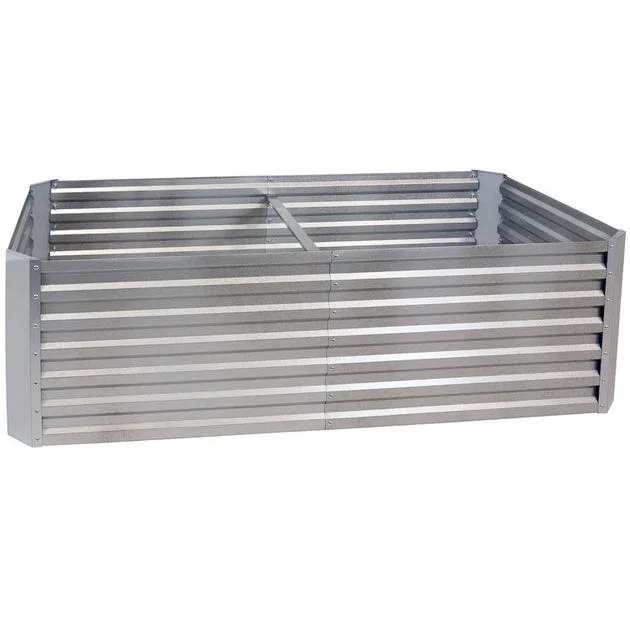 35.5" x 71" Rectangular Outdoor Galvalume Steel Raised Garden Bed - Silver