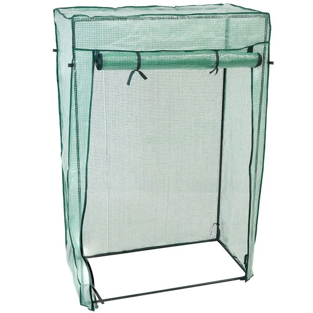 Deluxe Outdoor Portable Large Potted Plant and Starter Tomato Plant Greenhouse with Roll-Up Door - Green