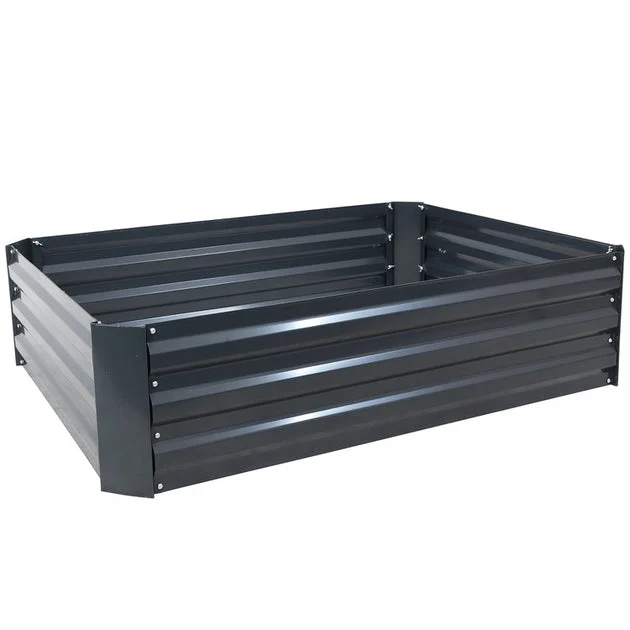 47" x 11" Rectangular Raised Hot Dip Galvanized Steel Garden Bed - Dark Gray