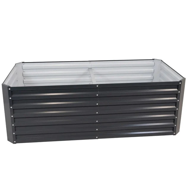 35.5" x 71" Rectangular Outdoor Galvalume Steel Raised Garden Bed - Dark Gray