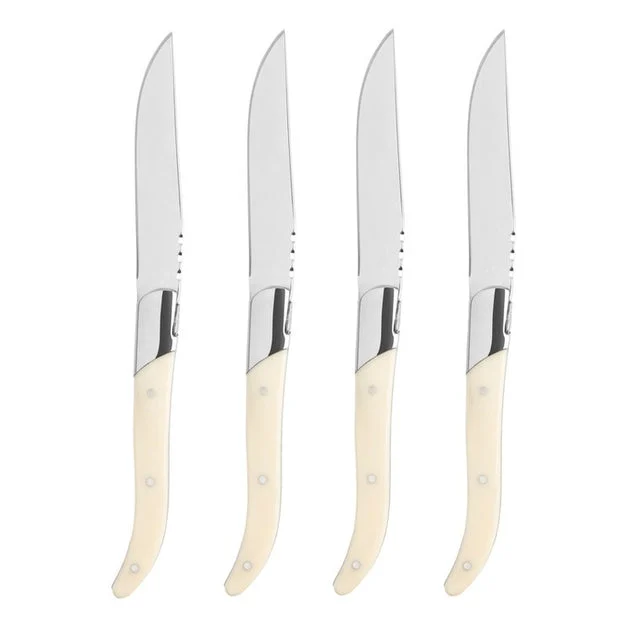 Laguiole Connoisseur Steak Knives with Faux Ivory Handles Set of 4