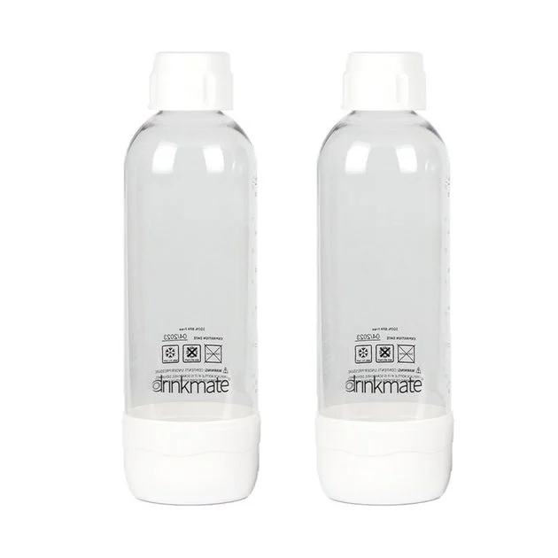 1-Liter Carbonation Bottles 2-Pack - White