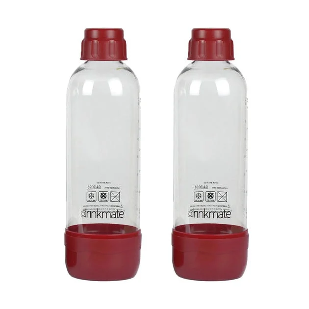 1-Liter Carbonation Bottles 2-Pack - Royal Red