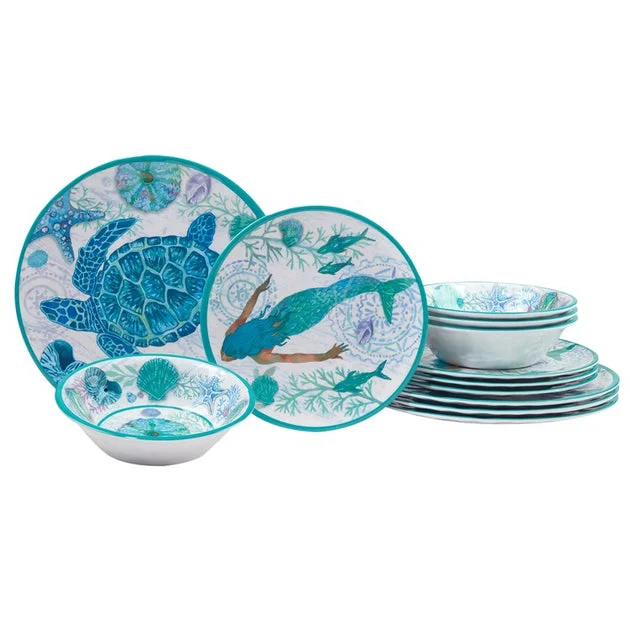 Serene Seas Twelve-Piece Dinnerware Set