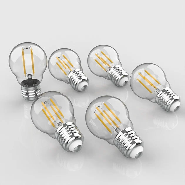 Classic Non-Dimmable 4-Watt G45 LED Edison Glass Bulbs with E26 Base (6-Pack)