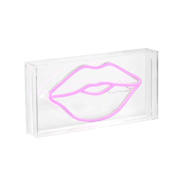 Lips 11.88" x 5.88" Acrylic Box USB-Operated LED Neon Light