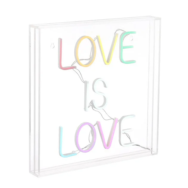 Love Is Love 15" Square Acrylic Box USB-Operated LED Neon Light