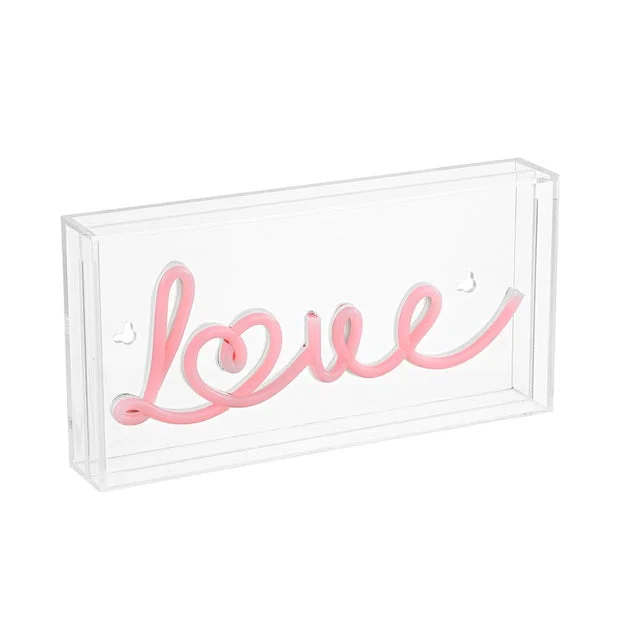 Love 11.88" x 5.88" Acrylic Box USB-Operated LED Neon Light
