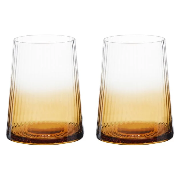 Empire Double Old Fashioned Tumblers Set of 2 - Amber
