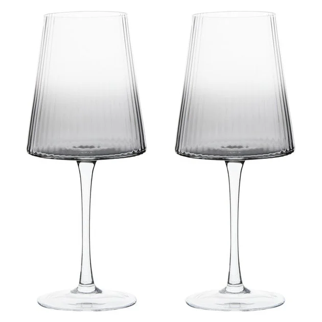 Empire Wine Glasses Set of 2 - Smoke