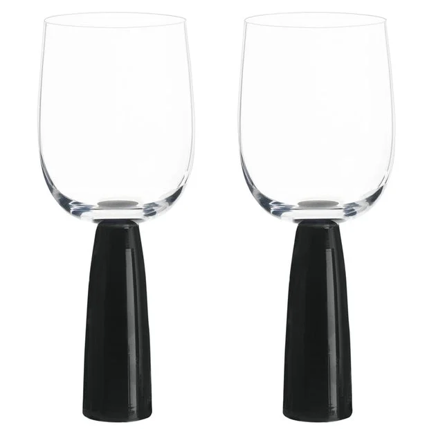 Oslo Wine Glasses Set of 2 - Black