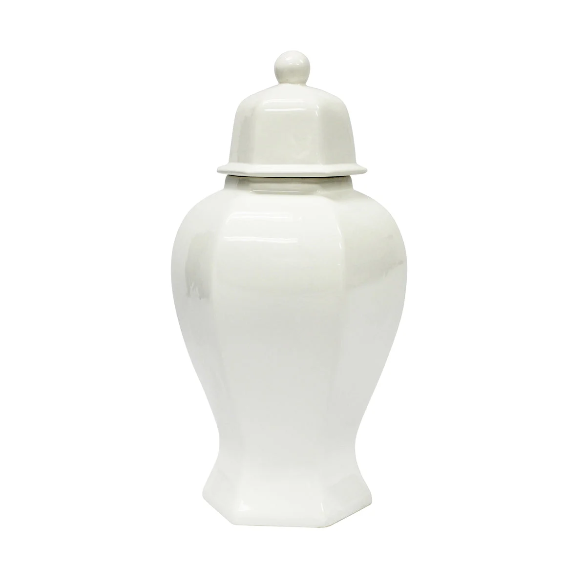 Sagebrook Home Ec, 6-Sided White Temple Jar 15``