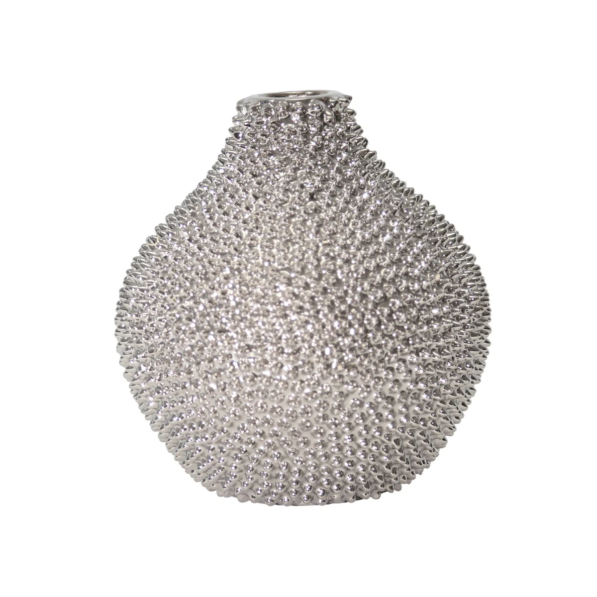 Sagebrook Home Ec Silver Spiked Ceramic Vase 10`` Rf