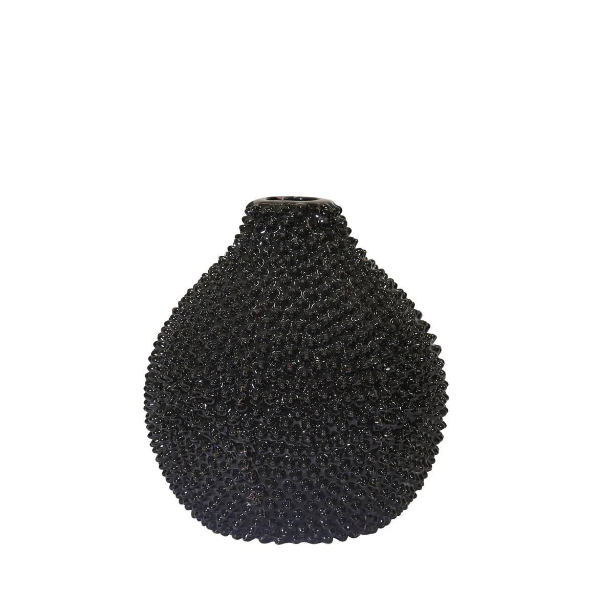 Sagebrook Home 12068-18 8" Ec, Gloss Black Spiked Ceramic Vase