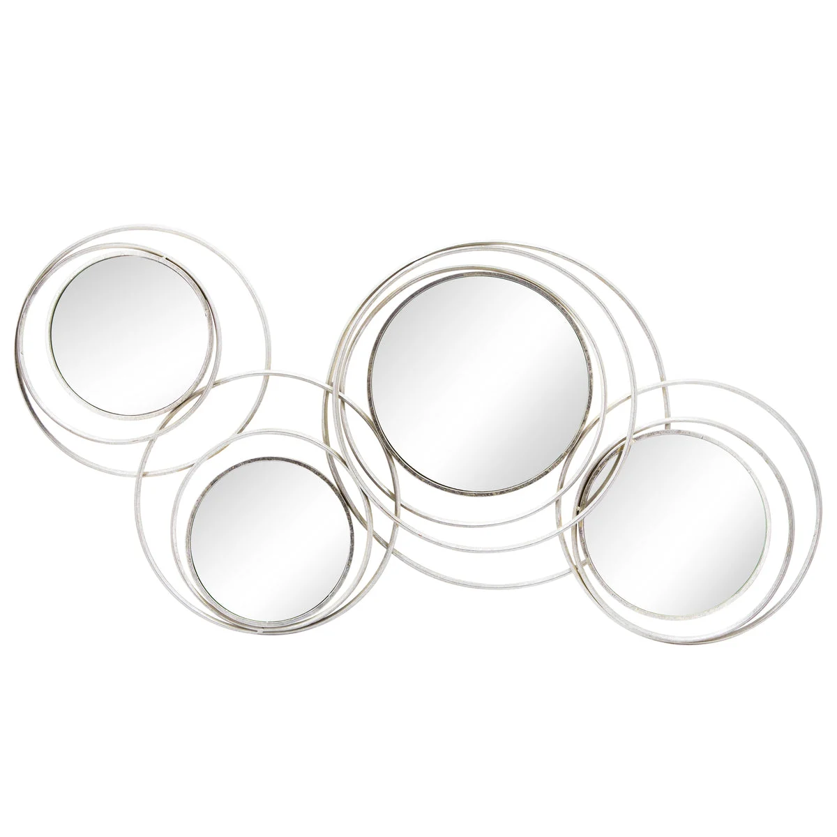 Sagebrook Home Metal 22`` Mirrored Loops Wall Deco, Silver