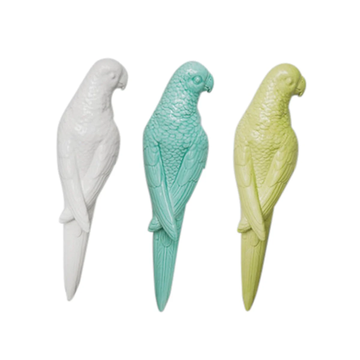 Sagebrook Home 12169-01 11.75" Ceramic Multicolored Parrots, Set of 3