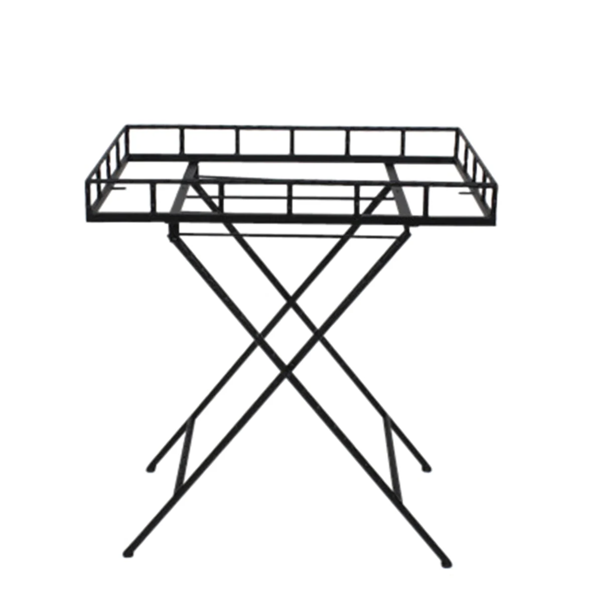 Sagebrook Home Rectangular Black Metal Accenttable, Mirror Top