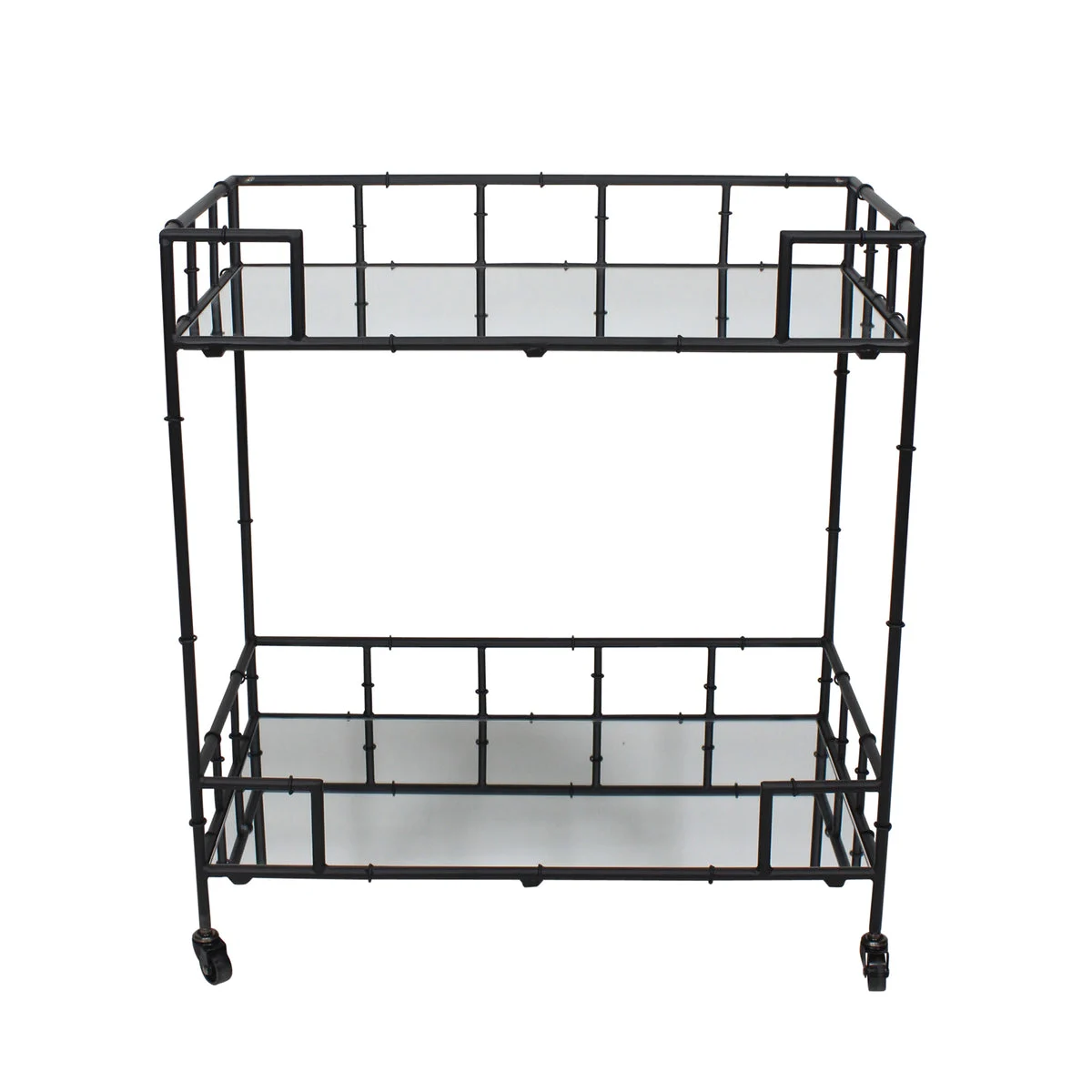 Sagebrook Home Mirrored Bar Cart, Metal And Mirror, Black