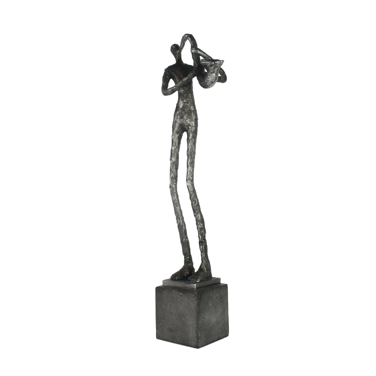 Sagebrook Home Polyresin Sax Musician On Base 17``, Silver