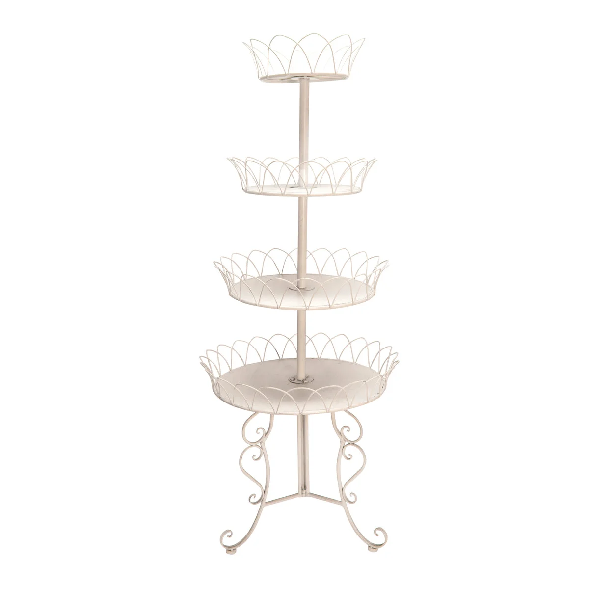 Sagebrook Home 4-Tier White Metal Display Stand, Kd
