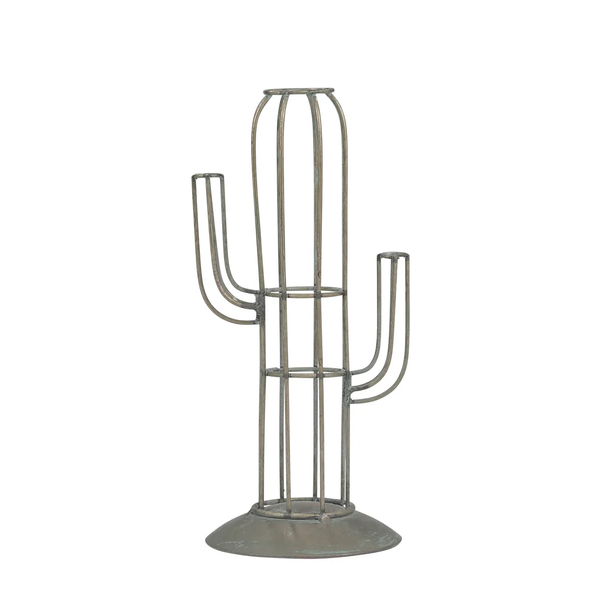 Sagebrook Home Silver Metal Cactus Bud Vase 10.75``