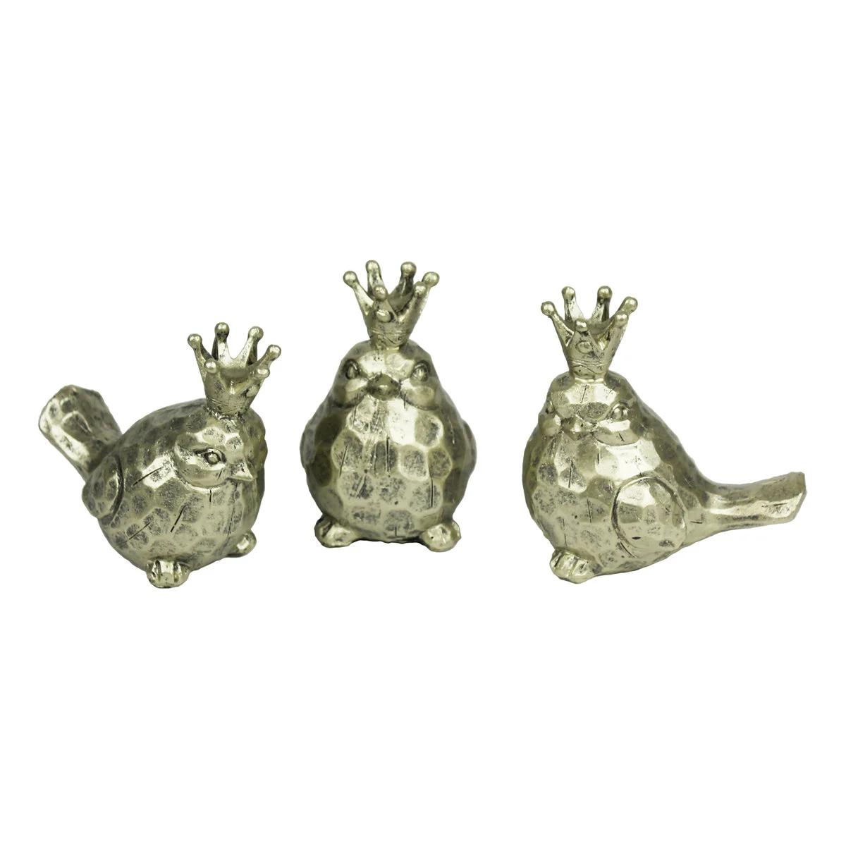 Sagebrook Home Set of 3 Gold Birds W/ Crowns