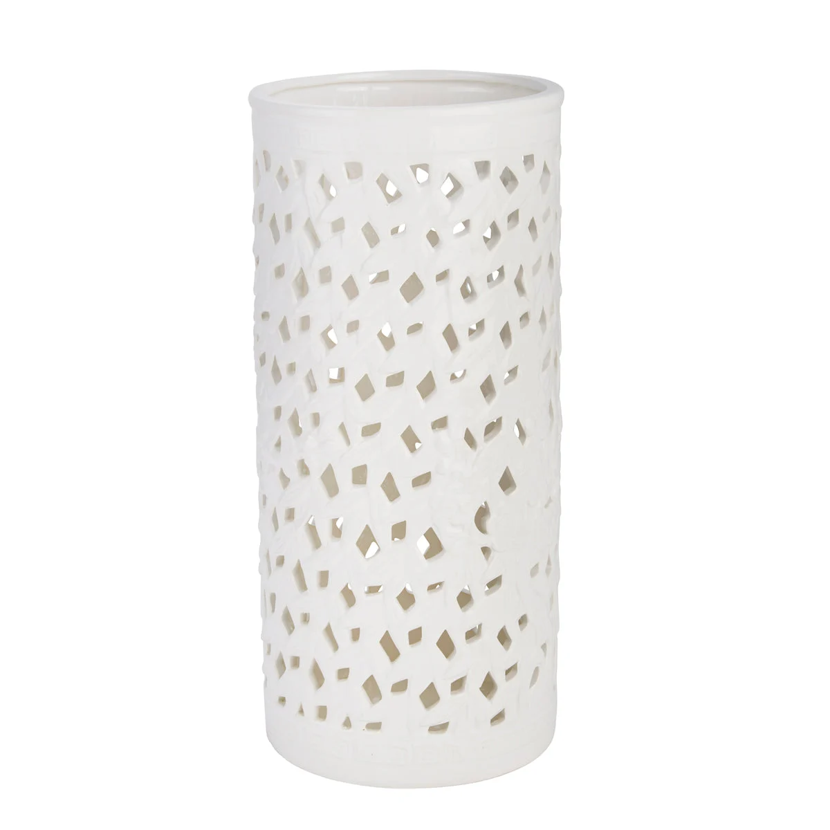 Sagebrook Home Ec, Pierced White Ceramicumbrella Stand