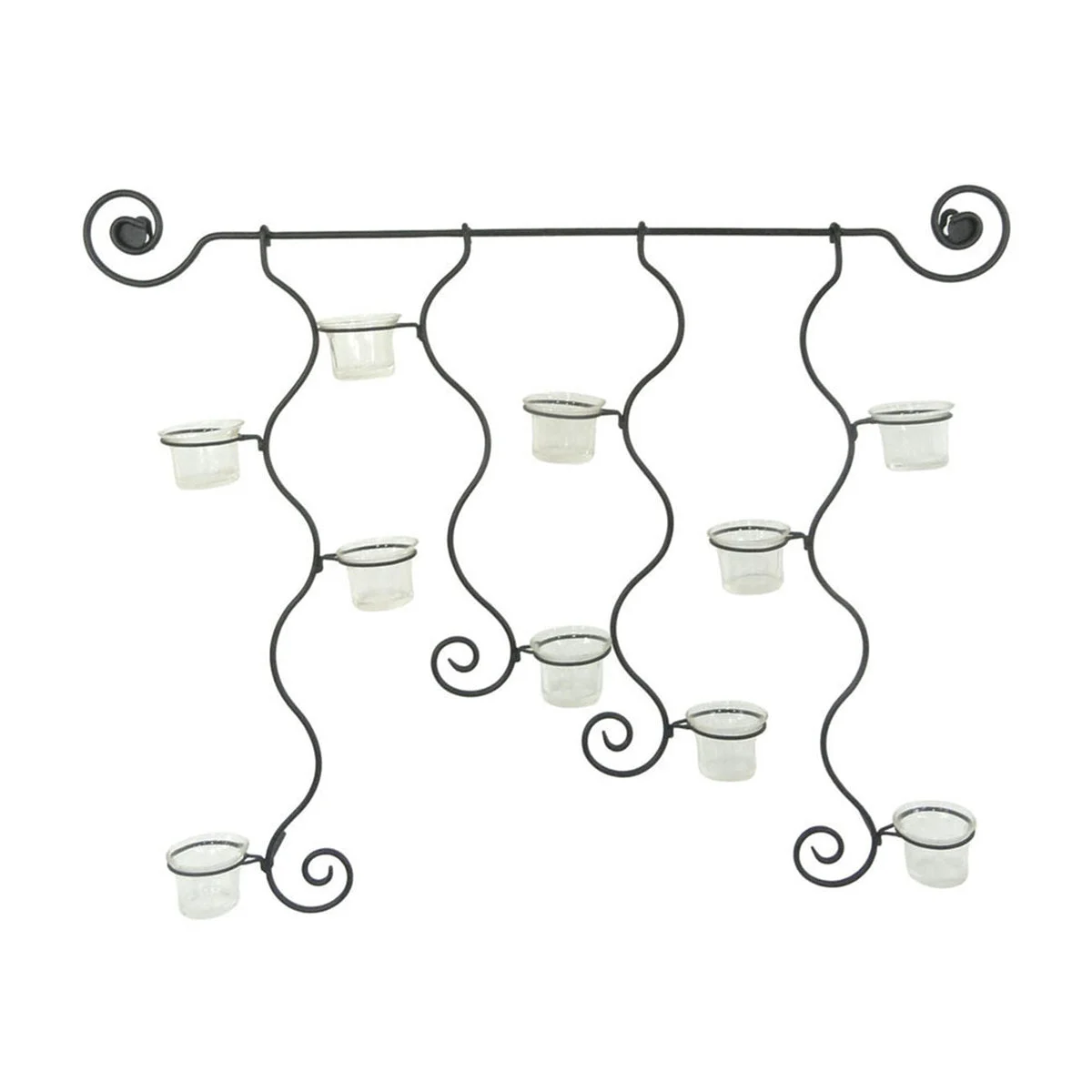 Sagebrook Home Black Metal Wall Candle Holder, Wb