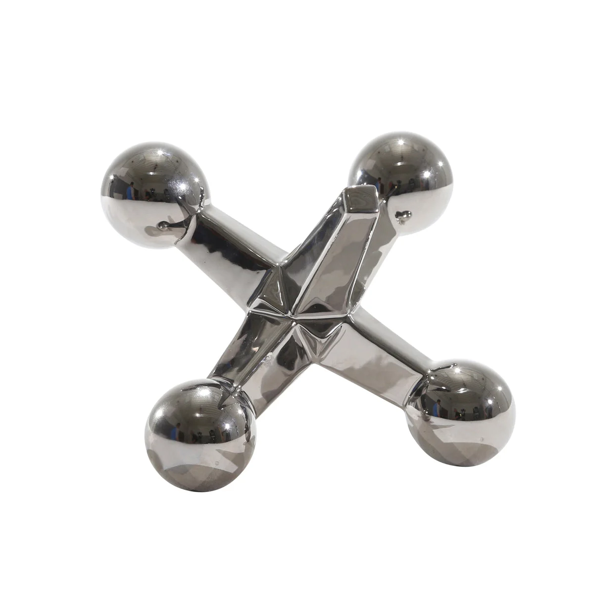 Sagebrook Home Ec, Silver Ceramic Roundedjacks