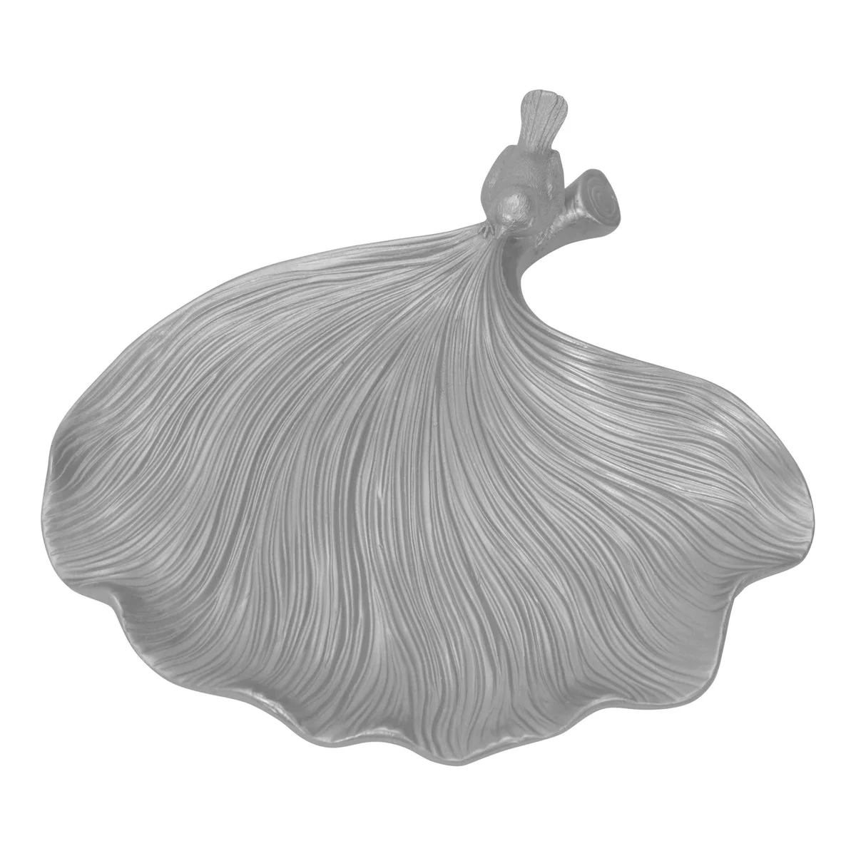 Sagebrook Home 12595-01 2.75" Silver Resin Ginkgo Leaf Plate