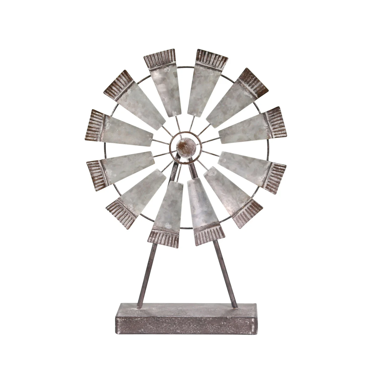 Sagebrook Home Ec, Wide Metal Windmill On Stand 15.75``