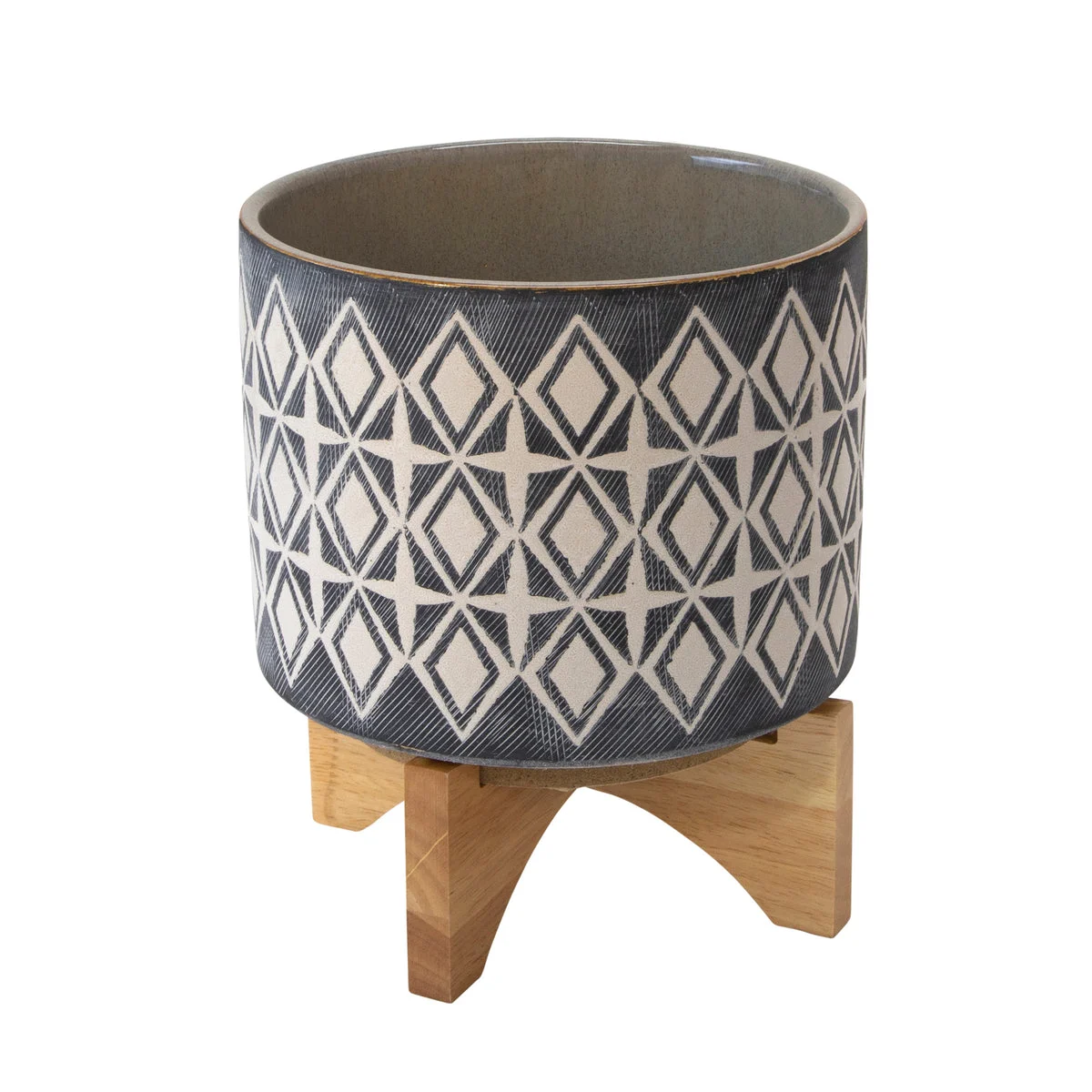 Sagebrook Home 12675-07 7.75" Ceramic Planter On Stand, Gray