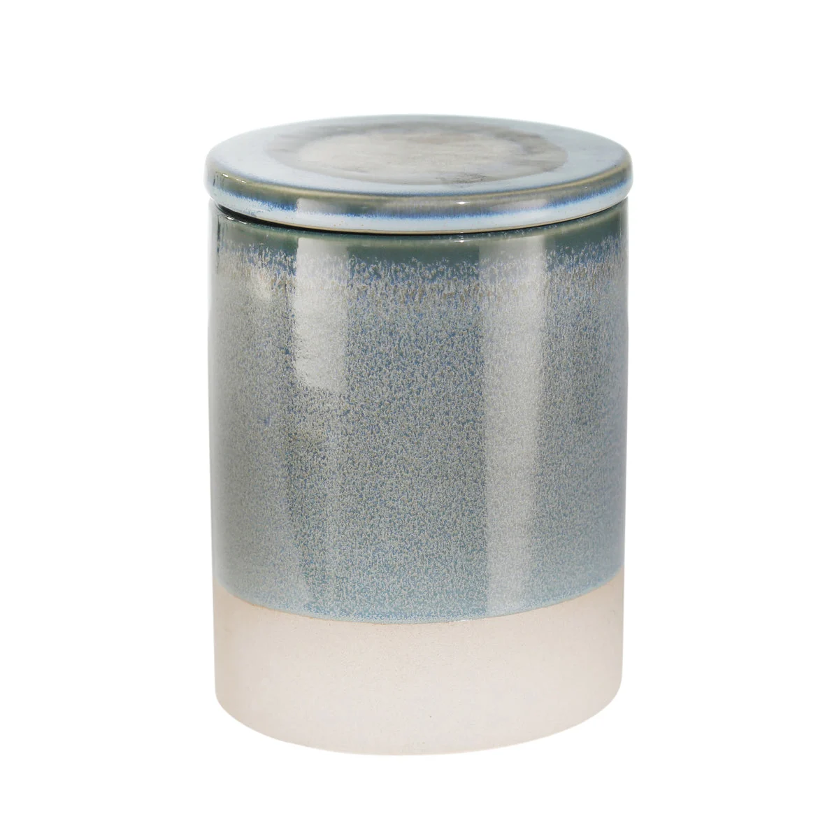 Sagebrook Home Glazed Blue Covered Jar