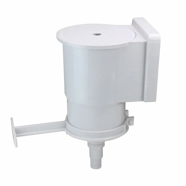 13.75" White Wide Mouth Thru Wall Skimmer with Brace and Face Plate