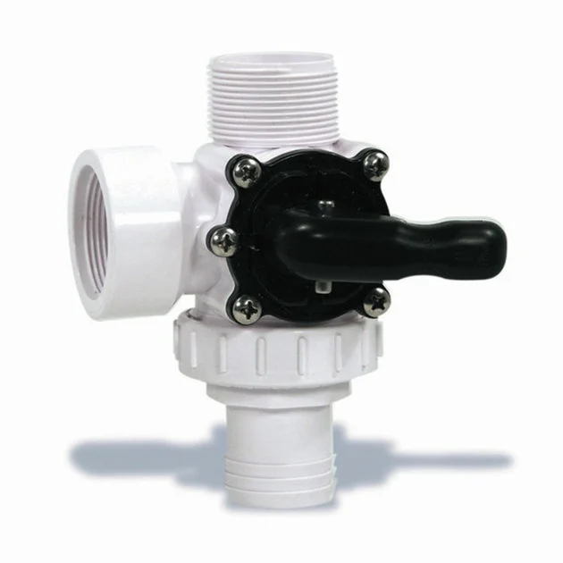 6.25" HydroTools Swimming Pool and Spa Standard Left Outlet 3-Way Ball Valve