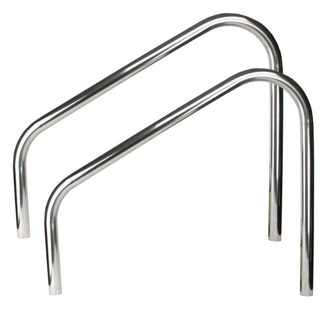 38" Silver Sloped Swimming Pool Handrails Set of 2