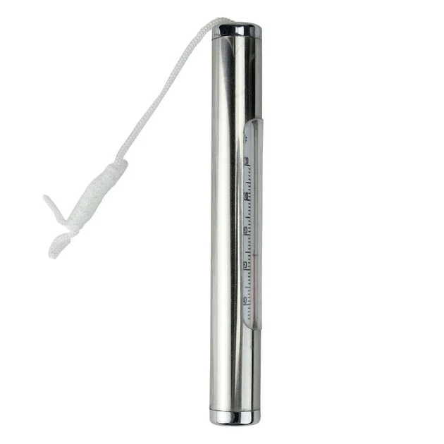 6.75" Silver Metallic Round Swimming Pool Thermometer with Cord