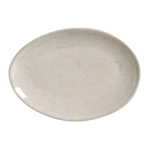 Latte Oval Dessert Plates Set of 6