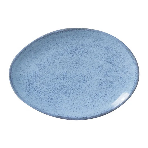 Dessert Set Breeze Oval 6 Piece Light Blue Stoneware