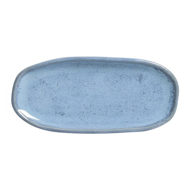 Platter Set Breeze Shallow Oval 4 Piece Light Blue Stoneware
