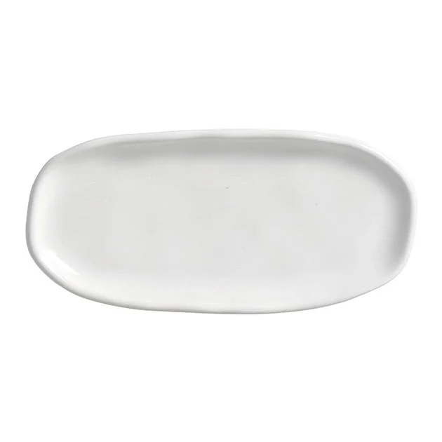 Platter Set New White Shallow Oval 4 Piece White Stoneware