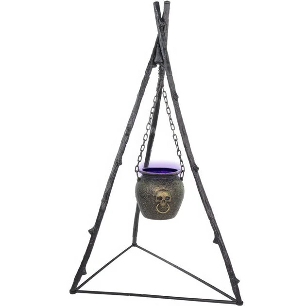 Seasonal Decor Touch Activated Animated Witch Cauldron Halloween 4.7 Feet Multicolored Plastic 1 Piece