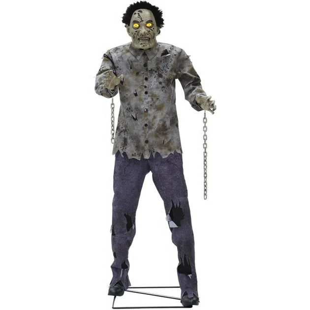 Seasonal Decor Tall Motion Activated Guard Zombie Halloween 6 Feet Multicolored Plastic 1 Piece