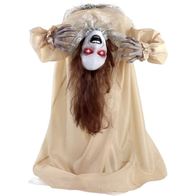 Seasonal Decor Touch Activated Animated Possessed Backbend Lady Halloween 3.4 Feet Multicolored Plastic 1 Piece