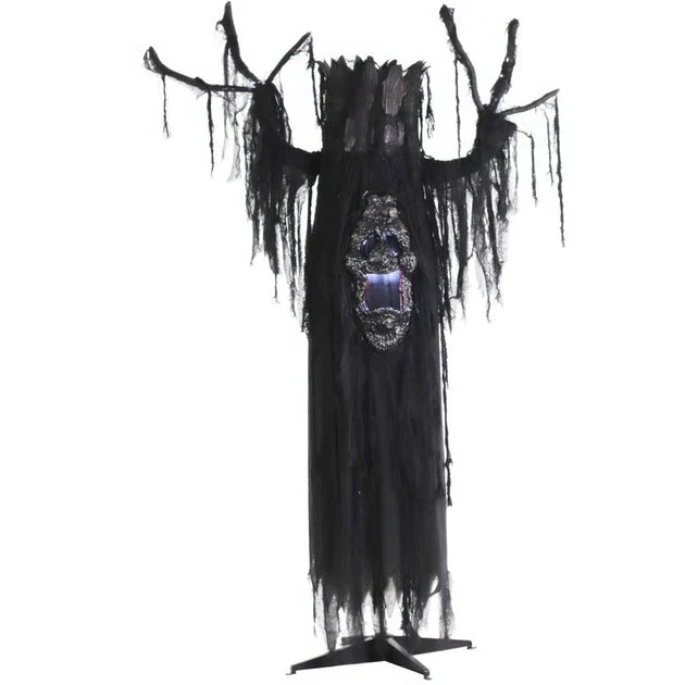 Seasonal Decor Light Up Creepy Ghost Tree with White Strobe and Sounds Halloween Multicolored Plastic 1 Piece