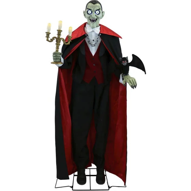 Seasonal Decor Tall Motion Activated Vampire Host Plug-In Halloween 5.5 Feet Black/Red Plastic 1 Piece
