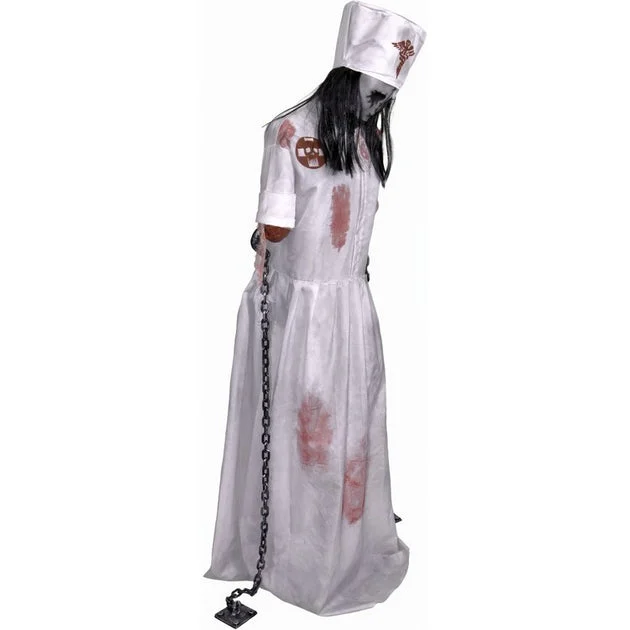 Seasonal Decor Motion Activated Convulsing Nurse with Sound Halloween Multicolored Plastic 1 Piece