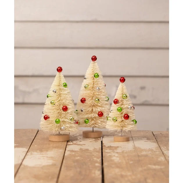 Red/Green Polka Dot Trees Set of 3