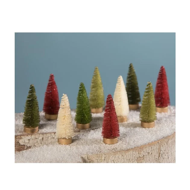 Traditional Bottle Brush Trees Box Set of 10