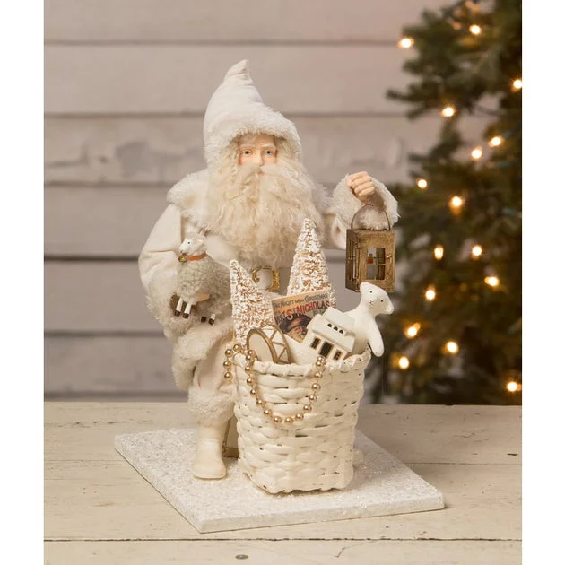Winter Wishes Santa with Basket of Toys